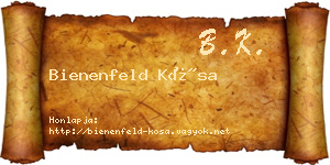 Bienenfeld Kósa névjegykártya